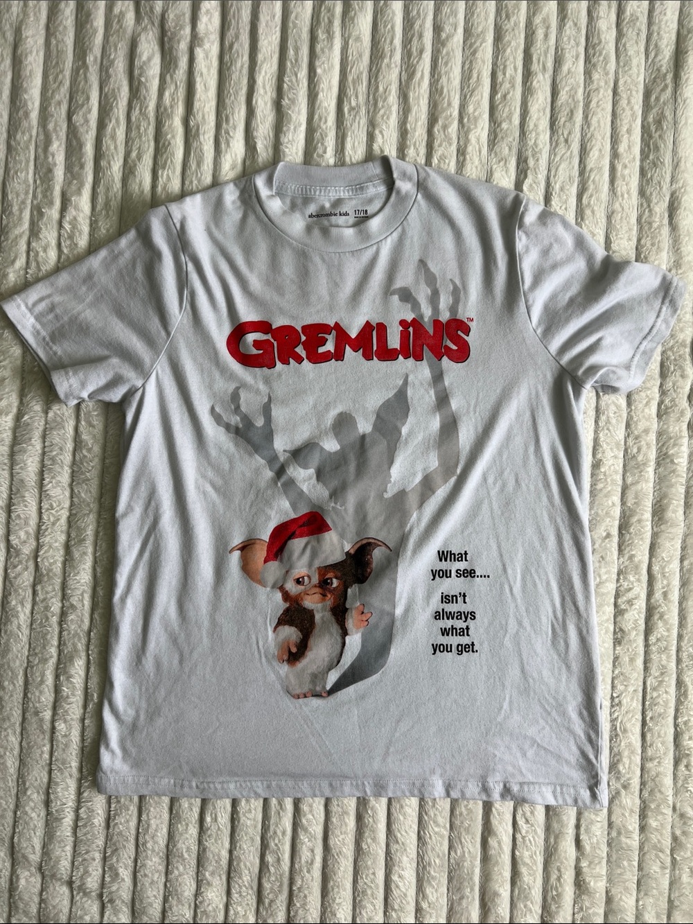 abercrombie kids teen boy 17/18 White Graphic Tee Christmas